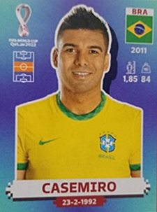 Figurinha de Casemiro - Jogador da Sele��o Brasileira na Copa do Mundo de Futebol de 2022 no Catar (Qatar) - Foto: Panini/Divulga��o