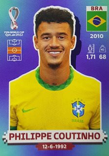 Figurinha de Philippe Coutinho - Jogador da Sele��o Brasileira n�o convocado � Copa do Mundo de Futebol de 2022 no Catar (Qatar) - Foto: Panini/Divulga��o