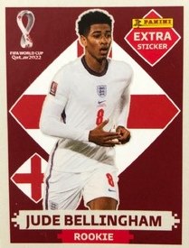 Figurinhas extras de Jude Bellingham do Álbum de figurinhas da Copa do Mundo de Futebol - Foto: Panini/Divulgação