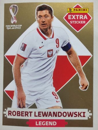 Figurinhas extras de Robert Lewandowski do Álbum de figurinhas da Copa do Mundo de Futebol - Foto: Panini/Divulgação