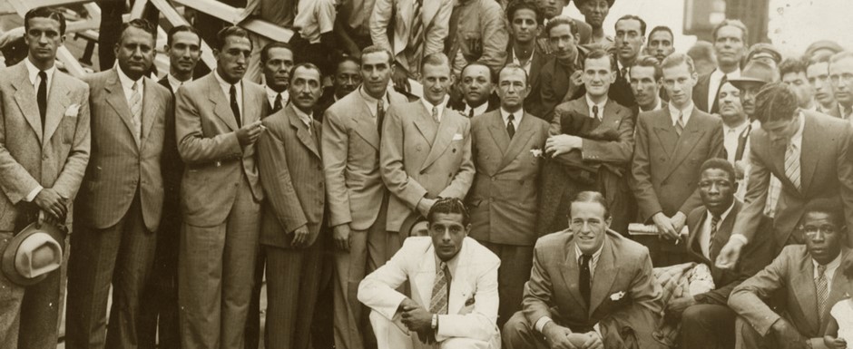 Sele��o Brasileira embarcando para a disputa da Copa do Mundo de Futebol de 1934 na It�lia - Foto: 