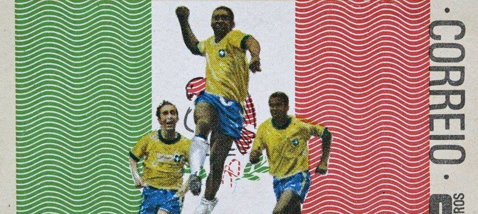 Selo Comemorativo da conquista da Copa do Mundo de Futebol de 1970 no M�xico - Foto: Brasil Correio