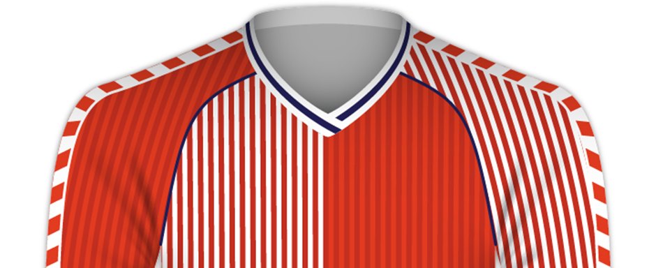 Uniforme da Sele��o da Dinamarca da Copa do Mundo de Futebol de 1986 no M�xico - Foto: MattGr�newald