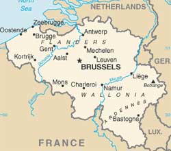 Mapa da Bélgica