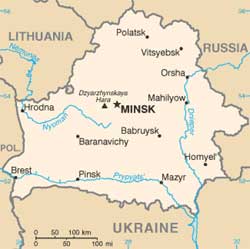 Mapa da Bielorr�ssia (Belarus)
