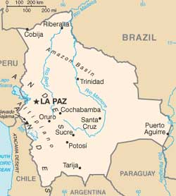 Mapa da Bol�via