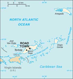 Mapa das Ilhas Virgens Brit�nicas