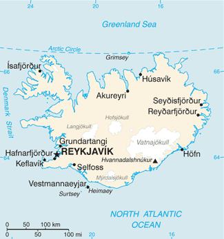 Mapa da Isl�ndia