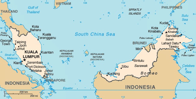 Mapa da Mal�sia