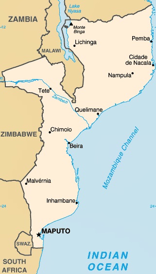 Mapa de Mo�ambique