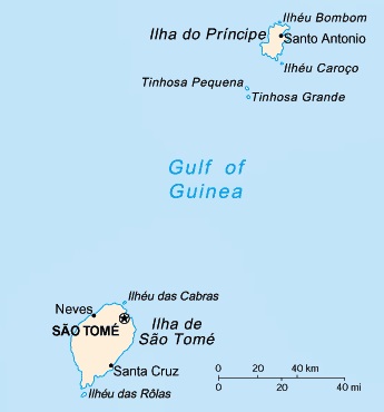 Mapa de S�o Tom� e Pr�ncipe
