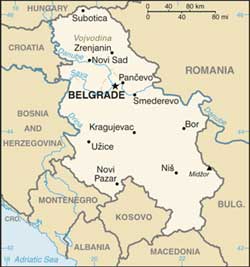 Mapa da Sérvia
