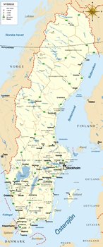 Mapa da Suécia