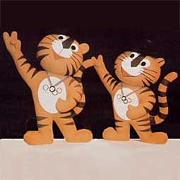 Mascote dos Jogos Ol�mpicos de Ver�o - Seul 1988 - Tigres Hodori e Hosuni