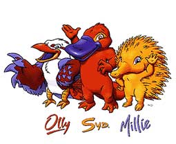 Mascote dos Jogos Ol�mpicos de Ver�o - Sydney 2000 - Olly, Sid e Millie