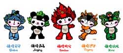 Mascote dos Jogos Ol�mpicos de Pequim 2008 - Beibei, Jingjing, Huanhuan, Yingying e Nini 