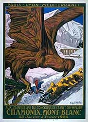 P�ster dos Jogos Ol�mpicos de Inverno - Chamonix 1924