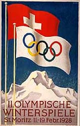 P�ster dos Jogos Ol�mpicos de Inverno - St. Moritz 1928