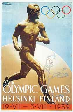 Pôster dos Jogos Olímpicos de Verão - Helsinque 1952