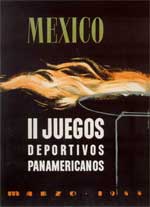 P�ster dos Jogos Pan-Americanos da Cidade do M�xico 1955