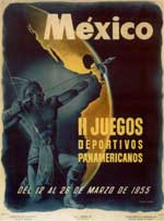 Segundo p�ster dos Jogos Pan-Americanos da Cidade do M�xico 1955