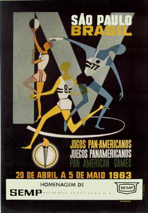 P�ster dos Jogos Pan-Americanos de S�o Paulo - 1963