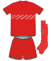 Uniforme 1 da seleção da Dinamarca